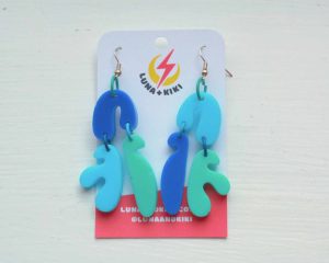 Irregular Blob Shape Earrings - blues