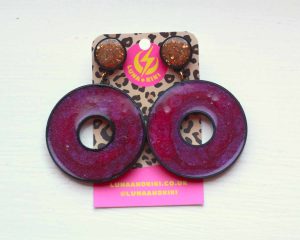 Maroon Doughnut Studs