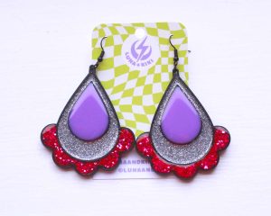 Fancy Scalloped Tear Drop Earrings
